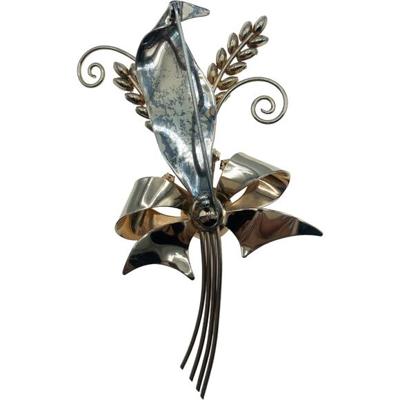 Vendome Vintage 12K Gold Filled Brooch & Earrings Set – Red Rhinestones - Picture 5 of 16